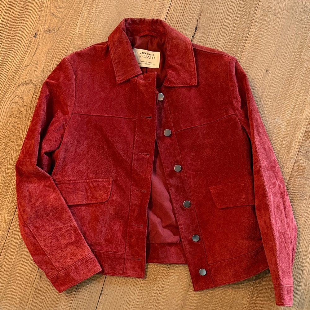 Zara red suede jacket